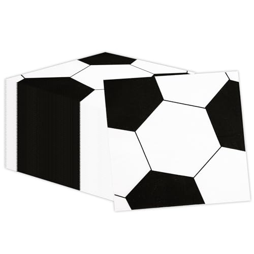 40Pcs Soccer Napkins-Disposable Soccer Paper Napkins Sports Game Birthday Dinner Napkins Decorative Luncheon Napkin Supplies Favors for Soccer Sport Birthday Holiday Baby Shower Party Decor