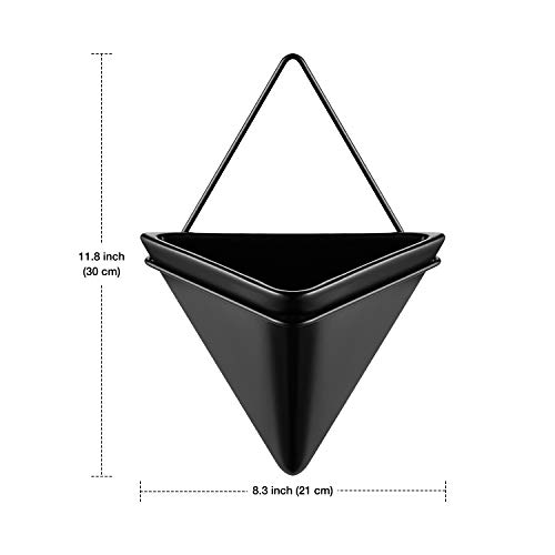 Large Ceramic Wall Planter Set Of 2, Indoor Hanging Planter Wall Decor Geometric Succulent Planters Air Plant Pots Container For Cactus Home Office Decor Gift Idea #TOP6