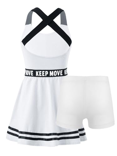 Kids Girls Sports Outfit Sleeveless Tennis Dress and Athletic Shorts Golf Outfit Tracksuit4