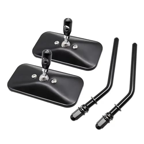 Espejos retrovisores para Harley Fatboy con acabado rectangular cromado resistente para ruta 3