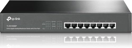 Image of TP-Link 8 Port Gigabit PoE Switch, 8 PoE+ Ports @126W, Plug & Play, Limited Lifetime Protection, Desktop / Rackmount, Prioritized Power Supply, Sturdy Metal, Shielded Ports (TL-SG1008MP) (Pack of 8)