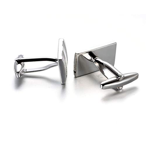 Mancuernillas para Hombre KnBoB Plata Diseño Rayas y Puntos miniatura 4