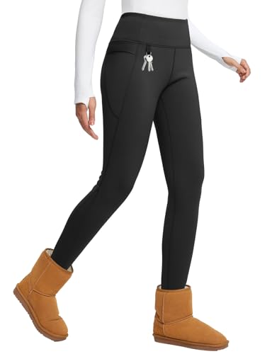 Baleaf Women's 25" Fleece Lined Leggings High Waisted Winter
