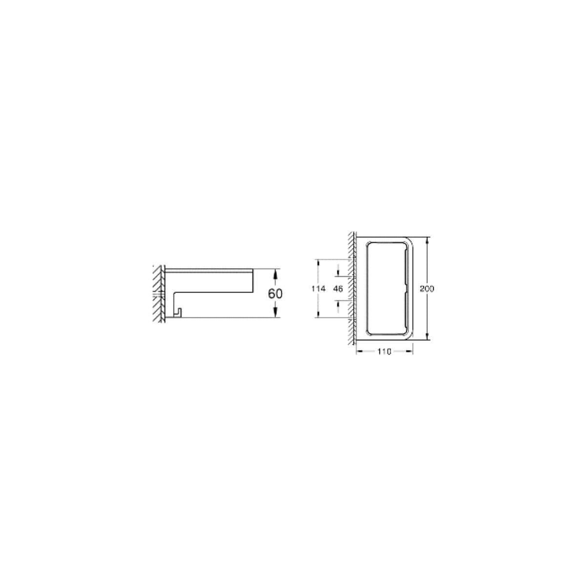 Grohe Start Cube QuickFix - Estantería de ducha, cromo, para pegar (pegamento QuickGlue A2) o atornillar, ref. 41107000