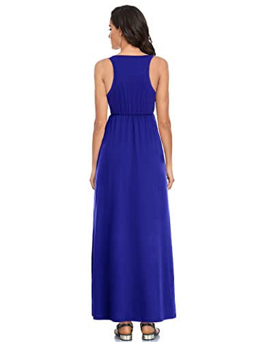Image of Lacavocor Womens Summer Maxi Dress Tank Top Sleeveless Long Dresses