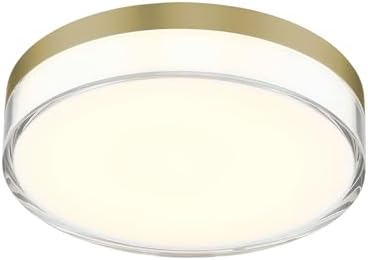 Minka Lavery 749-2-787-L Vantage LED Flush Mount, 1-Light, 16 Total Watts, 7-in H x 1.5-in W, Ashen Brass