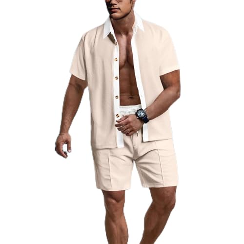 Survêtement d'été homme pour ne plus souffrir de la chaleur en t-shirt boutonné et short léger