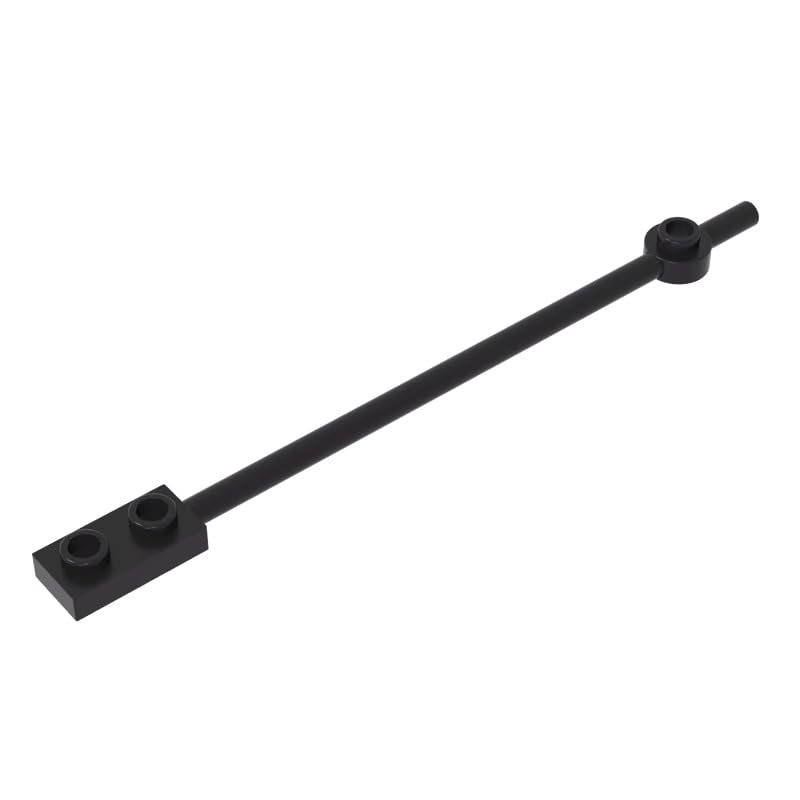 99784 Bar 1X12 with 1X2 Plate End with Hollow Studs and 1X1 Round Plate End 20 Pieces High-Precision MOC Building Bricks Replacement Parts Compatible with Lego bricks GDS-1327 Black