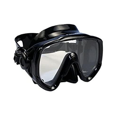 Ocean Owl Oversize Lens Ideal for Larger Faces Scuba Mask, Large Dive Mask, Snorkeling Mask, All Black