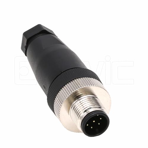 Image of M12 8 Pin Male Connector, 12mm A Code IP67 30V 2A AC /DC Industrial Circular Connector, Unshiled Field Assembly Wireable Sensor Straight 2pcs