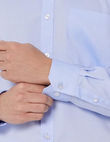 Louis Philippe Men's Cotton Regular Fit Solid All Day Comfort Effortless Ironing Shirt