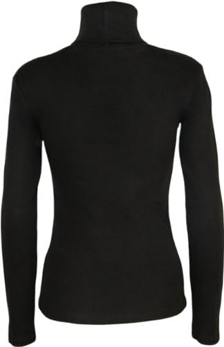 Women's Ribbed Turtle Neck Soft Ladies Stretch Jumper Top