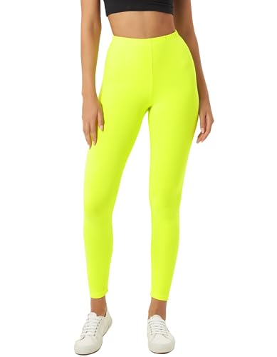sissycos Damen 80er Neon Leggings Pants, Butterweich dehnbar bequem Basic...