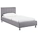 CARO-Möbel Polsterbett Cannes in grau Einzelbett Jugendbett 90 x 200 cm mit Lattenrahmen