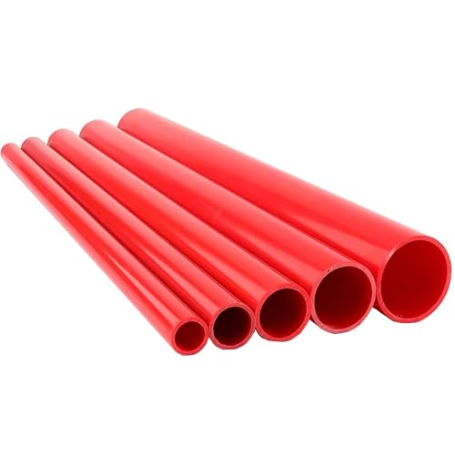 2 tubos de PVC rojos de 50 cm de largo: solución de plomería versátil for acuarios, riego de jardines y proyectos de bricolaje.(50mm pipe)