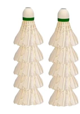 1 Box Feather Badminton Shuttlecock | Practice & Recreational Play | Indoor & Outdoor Use | White | Pack of 10-picture-25
