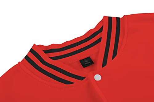 Image of Mowbeat Women Baseball Jacket Varsity Uniform Unisex Adult Long Sleeve Casual Loose Cardigan Men's Track Jacket