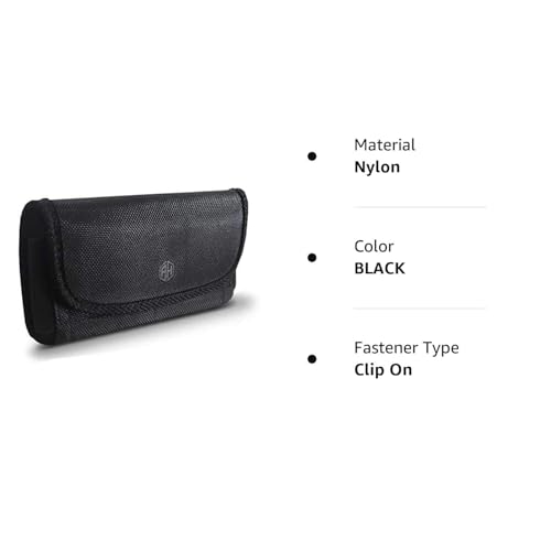 AH Military Grade Nylon Cell Phone Pouch - Clip Holder for Belt Loop, Fits iPhone 13/14 Max/Pro, S20 Plus, Otterbox (Large)