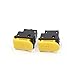 sourcingmap® 2pcs Negro Amarillo DC 12V 2 Terminales Claxon Horn Bocina interruptor botón Pieza Recambio de Motocicleta Motos Accesorios