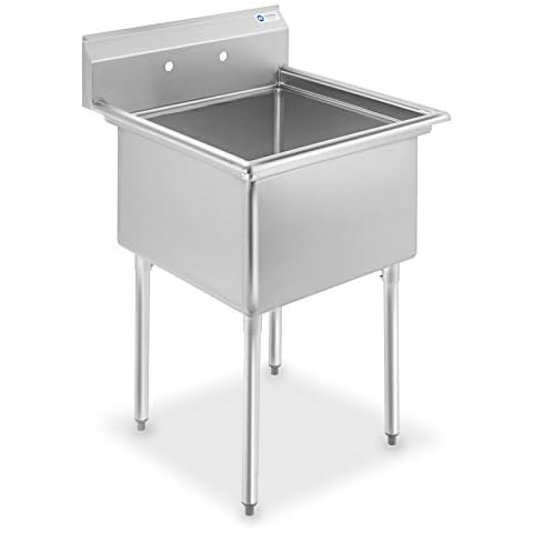 GRIDMANN 30" Wide Stainless Steel Kitchen Prep & Utility Sink, 1 Compartment NSF Commercial Sink with 24" x 24" Bowl for Restaurant, Laundry, Garage Cover