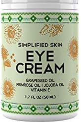 Simplified Skin Nourishing Eye Cream for Dark Circles, Fine Lines, Sagginess & Puffiness. Best Under & Around Eyes Moisturizing Treatment with Organic Jojoba oil, Vitamin E & Witch Hazel 1.7 oz