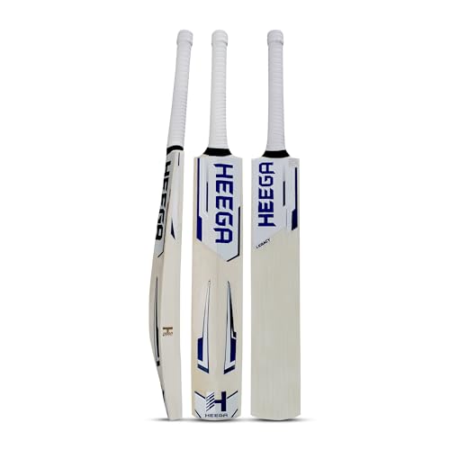 Batte de cricket Heega Legacy Edition en bois de Kashmir Willow pour joueur adulte et club