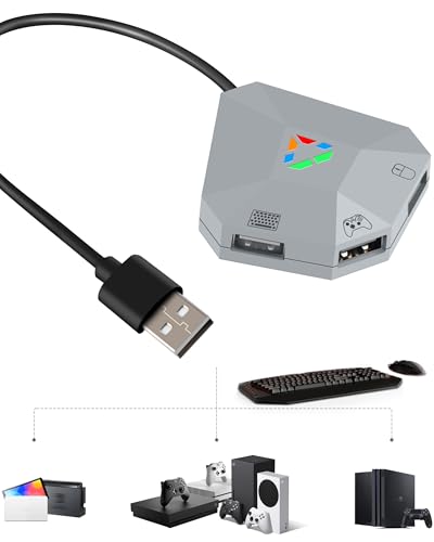Joso Tastatur- und Mausadapter f&uuml;r Nintendo Switch, Tastaturkonverter f&uuml;r Xbox Series/One, PS4/PS3 - Plug & Play, Mausempfindlichkeitssteuerung