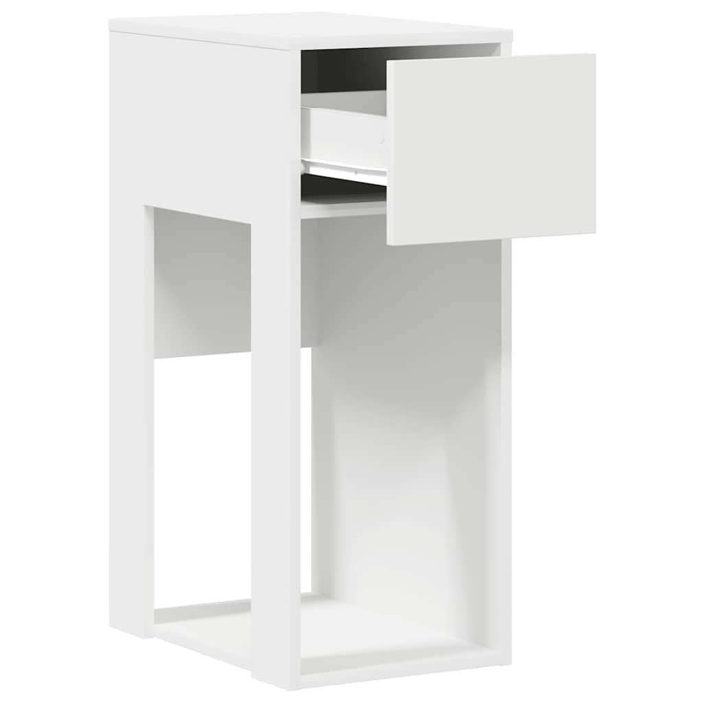 Computerschrank mit Schublade Weiß 30x44x74 cm, Schreibtischorganizer mit Stauraum für PC-Gehäuse, Büroorganisation und Kabelmanagement, robuster Holzwerkstoff, Pflegeleichte