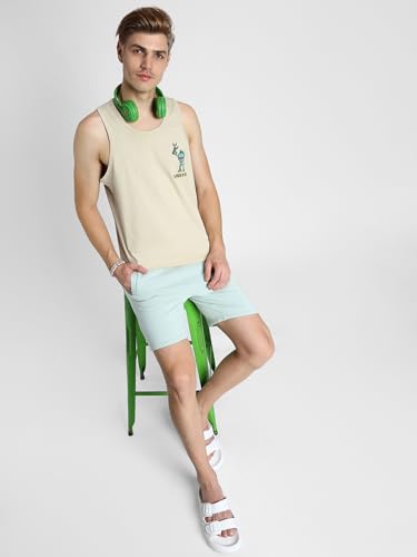 Image of Veirdo Pure Cotton Sleeveless Regular Fit Front Print Placement Scoop Neck Vest for Men & Boys