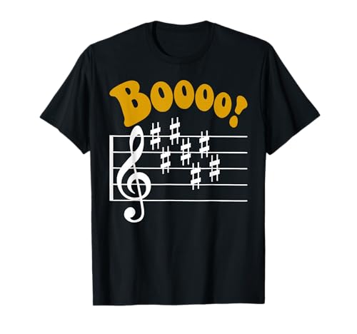 Scary Key Signature Boo Music Halloween Musician Teacher T-Shirt