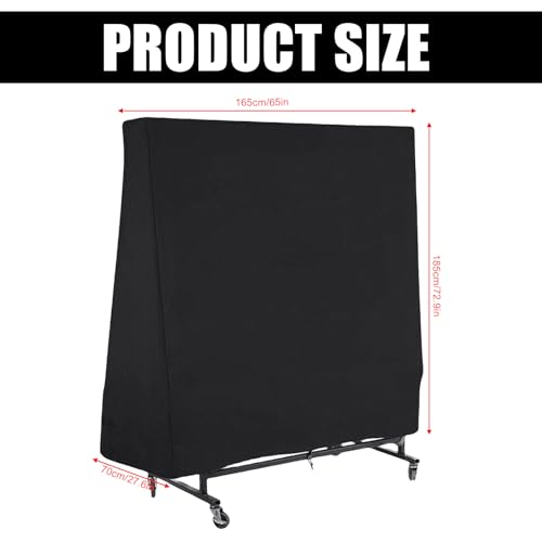 Asfrode Tischtennis Schutzhülle: 1 Stück 210D Wasserdicht Oxford Tischtennisplatte Abdeckung, Wetterfest, für Außen- und Innenbereich (165x70x185cm)