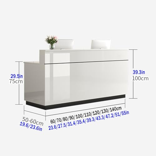 Bureau de réception gain de place avec coins verrouillables, comptoir de réception de bureau moderne, table de vente au détail et design fonctionnel pour les espaces d'affaires