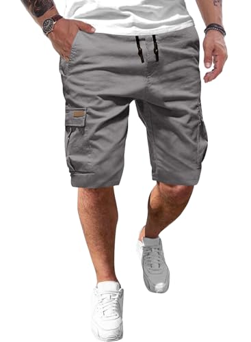 JMIERR Kurze Hosen Herren Baumwolle Cargo Shorts Herren Sommer Freizeithose...