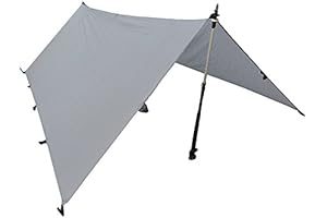 Silnylon Tarp - Lightweight Ultralight Backpacking Tarp or Hammock Tarp (Grey, 10' x 10')