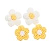 VALICLUD 4 pièces Appliques Fleurs Au Crochet Blanc et Jaune Lot de Accessoires DIY Décoration Vêtements et Sacs Doux et Durables pour Couture