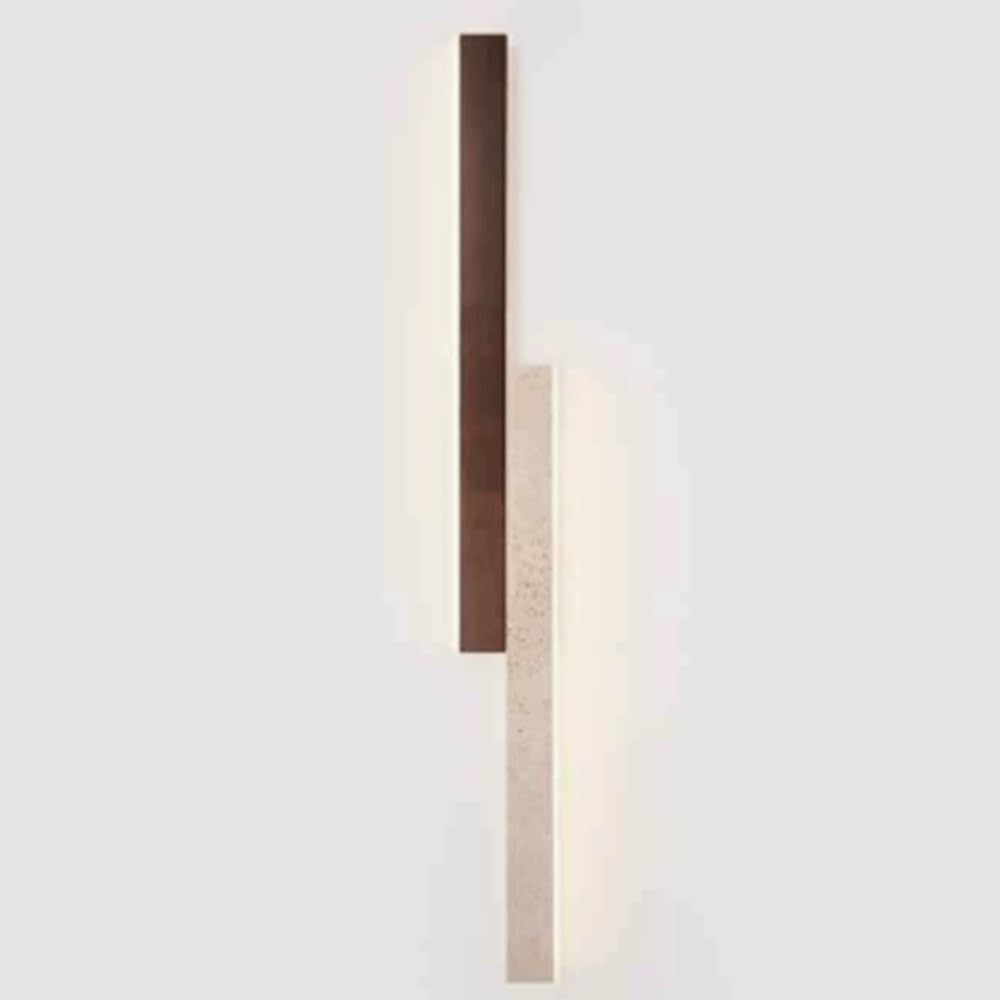 SHUANGZ Yellow Travertine Wall Sconce, 23.6'' Wabi Sabi Light Fixture LED Linear Natural Stone Light Japanese Style Marble Wall Sconce Perfect for Bedroom Living Room Farmhouse Decoration Lamp