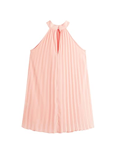 WDIRARA Girl's Sleeveless Pleated Halter Dress Casual Button Back Dresses2