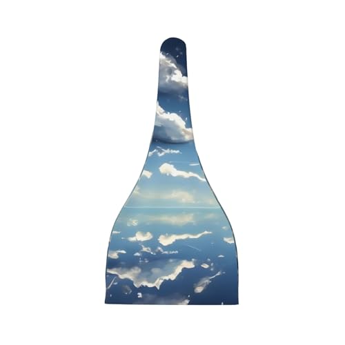 Blue Sky and White Clouds Print Newborn Baby Hat, Soft Top Knotted Beanie Cap, Cute Infant Headwear for 0-6 Months Welcome Party2