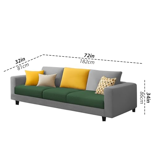 Image of Galib 3 Seater Sofa Set for Living Room (Green Grey Fabric) Premium Fabric Sofa Set