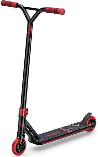Fuzion X-5 Pro Scooter - Trick Scooter for Kids 8 Years and Up - Pro Scooters for Teens - Best Stunt Scooter for BMX Scooter Tricks (Black/Red)