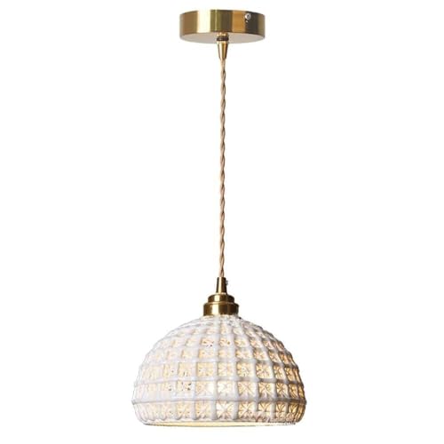 Lustre en céramique blanche et beige au style scandinave moderne avec suspension réglable