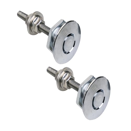 Nihfien 2Pcs 1.25in Universal Aluminum Vehicle Hood Pins,Quick Release Lock Latch Bumper for Car, Bumper Quick Release Latch License Plate Clip Hood Pins Lock for Bumper Hood or DIY - Silver