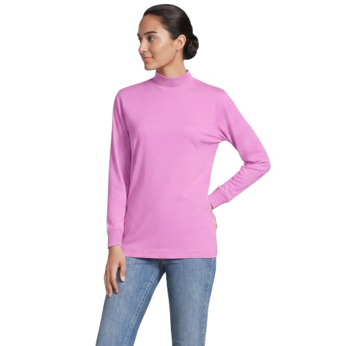 Image of Lands' End Women's Cotton Mock Turtleneck