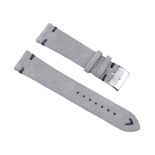 Bracelet montre vintage cuir de suède bleu interchangeable compatible tailles 18mm 20mm 22mm 24mm