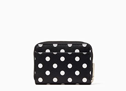 Kate Spade Ny Cheers Charming Dot Boxed Zip Card Case Wallet - Black / White #TOP3