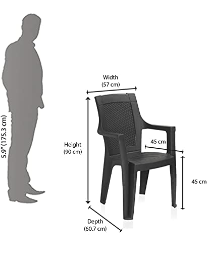 Image of Mystique High Back Chair with Arm (Iron Black) by RV Enterprises (2PC Combo)