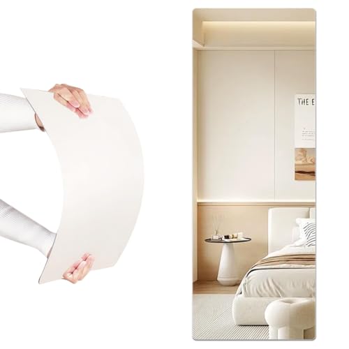 Image of iCAGY Acrylic Full Body Self-Adhesive Shatterproof Mirror | Ultra-Thin, Lightweight, Frameless, Easy Install, Wall Mirror for Home Gym, Bedroom, Closet Door, Rectangle, 18 inchx 48 inch, 1PCS