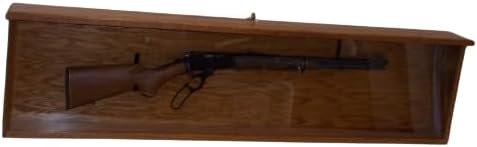 Handmade Red Oak Locking Gun Display Case with Removable Top, Plexiglass, Optional Felt Backing, Available in Rifle or Shotgun Size