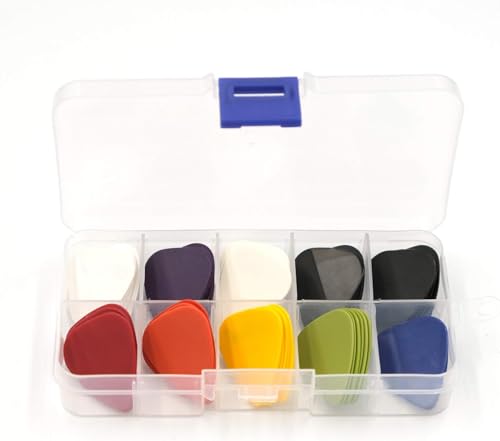 ZIBUYU® 24 Pcs Guitar Picks Set for Acoustic & Electric Guitar with 6 Thickness Levels (0.58/0.71/0.81/0.96/1.20/1.50 mm) and Clear Storage Box- Perfect for Beginners & Professionals