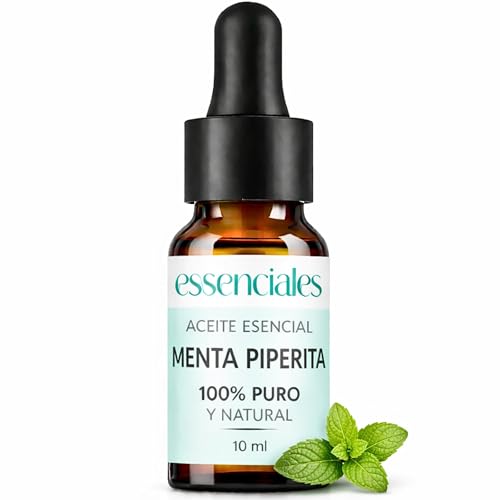 ESSENCIALES Aceite Esencial de Menta Piperita 10 ml – 100% Puro y Natural – Aroma Refrescante y Estimulante – Ideal para Difusor y Aromaterapia